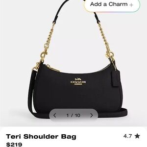 Coach Black and Gold Teri Shoulder Bag
